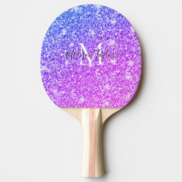 Raquete De Ping Pong Giry Purple e Pink Glitter Monographic Name