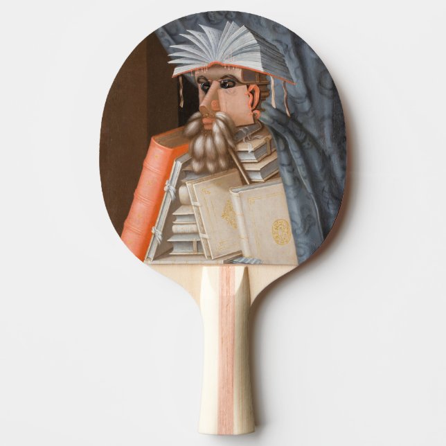 Raquete De Ping Pong Giuseppe Arcimboldo - O Bibliotecário (Frente)