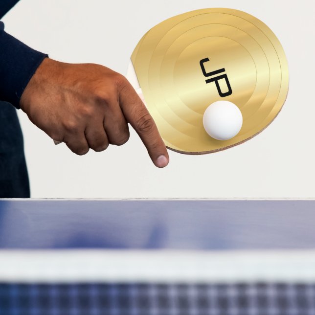 Raquete De Ping Pong Glamor Modelo Elegante Monograma Dourado (Insitu)