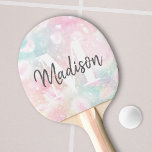 Raquete De Ping Pong Glamorosa brilhante bonito<br><div class="desc">Personalize facilmente este padrão bonito de brilho do boque rosa com seu nome personalizado e/ou monograma.</div>