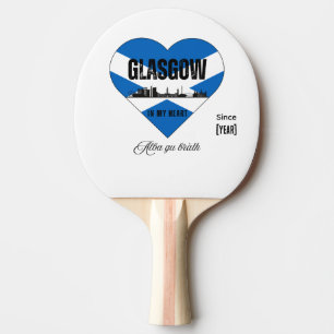 Raquete De Ping Pong Glasgow Scotland Skyline Heart - Desde [Ano]