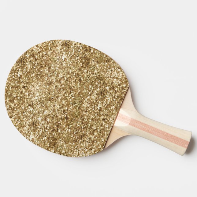Raquete De Ping Pong Glitter Confetti Dourado (Lateral)