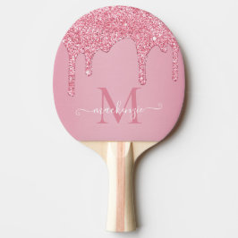 Raquete De Ping Pong Glitter Glitter Glitter Grelha Rosa Esbranquiçada 