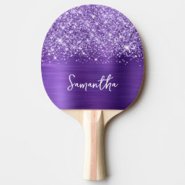 Raquete De Ping Pong Glittery Purple Ametyst Glam Name