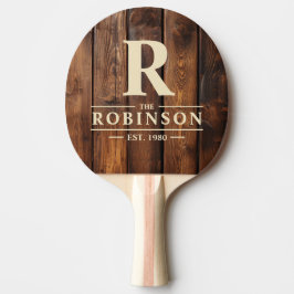 Raquete De Ping Pong Gloss Stain Boards Family Name & Initial