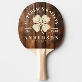 Raquete De Ping Pong Gloss Stain Boards Irish LuckyClover Wedding Crest