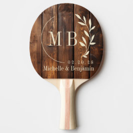 Raquete De Ping Pong Gloss Stain Boards Leaf Wedding Monogram