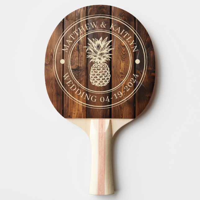 Raquete De Ping Pong Gloss Stain Boards Pineapple Wedding Names (Frente)