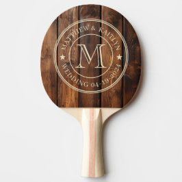 Raquete De Ping Pong Gloss Stain Boards Wedding Monogram Star