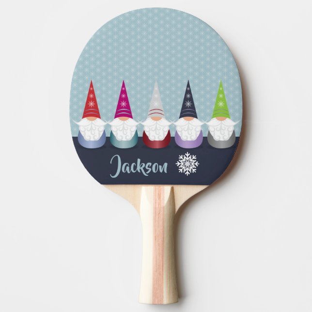 Raquete De Ping Pong Gnome Para Os Feriados (Frente)