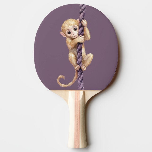 Raquete De Ping Pong Gold Coin Monkey Purple Rope (Verso)
