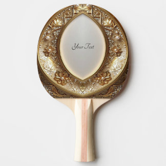 Raquete De Ping Pong Golden Ornate Ping Pong Paddle