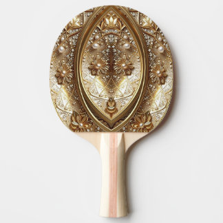 Raquete De Ping Pong Golden Ornate Ping Pong Paddle