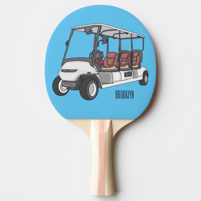 Raquete De Ping Pong Golf cart / golf buggy cartoon illustration (Frente)