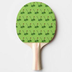 Raquete De Ping Pong Golf Course Hole com Padrão de Bandeira