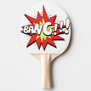 Raquete De Ping Pong Golpe cómico do pop art!