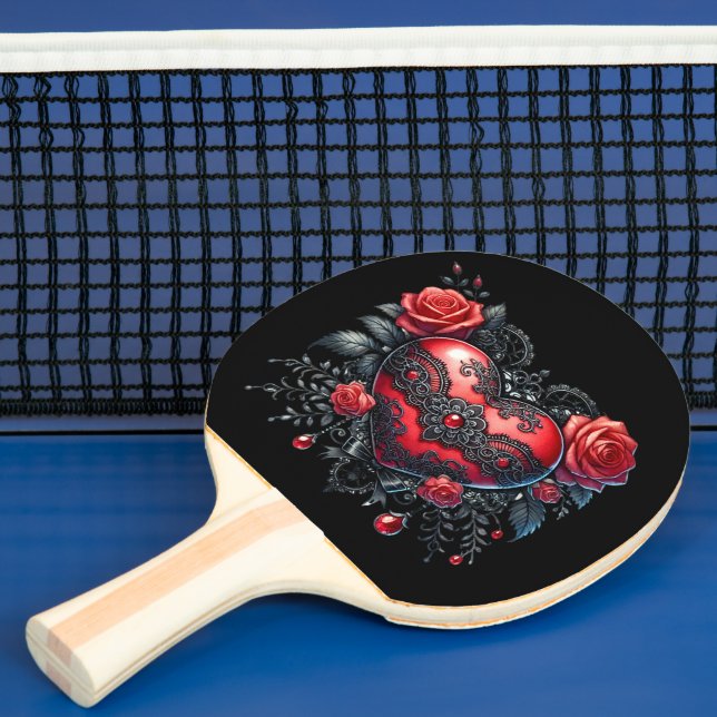 Raquete De Ping Pong Gothic Heart Valentine Ping Pong Paddle (Insitu)