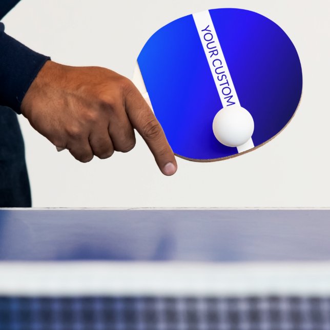 Raquete De Ping Pong Gradiente Azul e Texto Editável na Faixa Branca (Insitu)