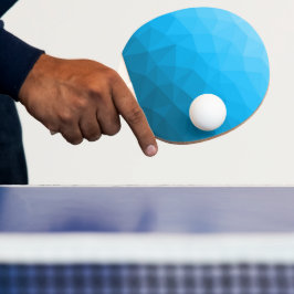 Raquete De Ping Pong Gradiente de ciano azul padrão de malha geométrica
