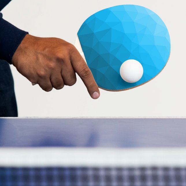 Raquete De Ping Pong Gradiente de ciano azul padrão de malha geométrica (Insitu)