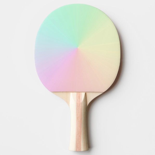Raquete De Ping Pong Gradiente Mudado Ombre Arco-Íris Estético Pastel (Frente)