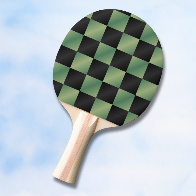 Raquete De Ping Pong Gradiente Preto Verde Azul Moderno Verificado (Criador carregado)