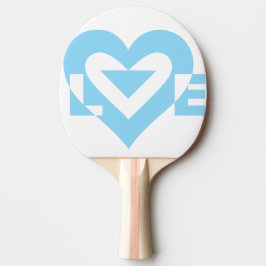 Raquete De Ping Pong Gráfico de Amor legal, Azul