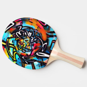 Raquete De Ping Pong Grafite Colorido do Streetart Chaos
