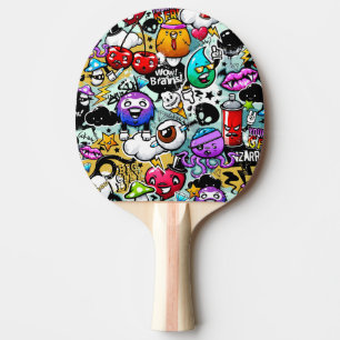 Raquete De Ping Pong Grafite de Frutas e vegetais