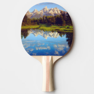 Raquete De Ping Pong Grand Tetons refletidos no rio Snake