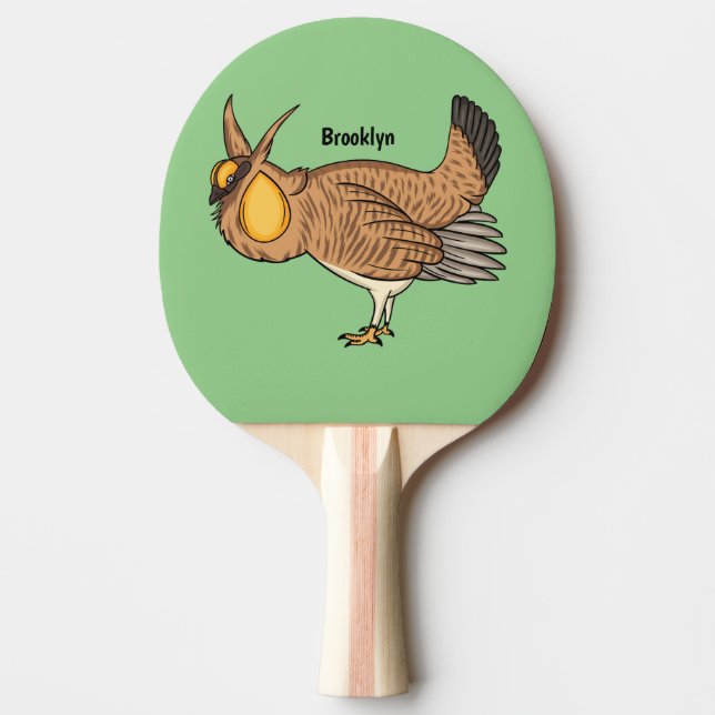 Raquete De Ping Pong Grande ilustração de desenho animado de frango pra (Frente)