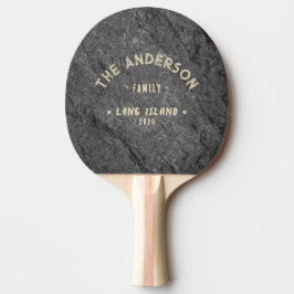 Raquete De Ping Pong Granito Escuro Moderno Antigo Nome da Família à Be