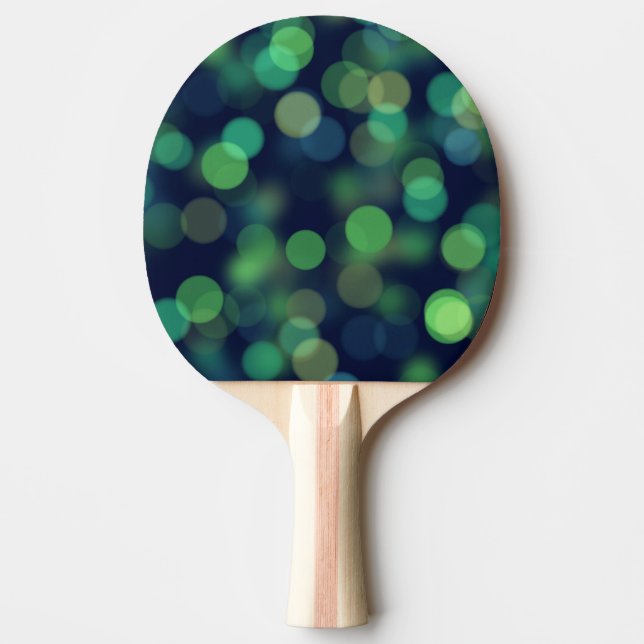 Raquete De Ping Pong Green Bokeh Abstrato (Frente)
