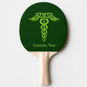Raquete De Ping Pong Green Celtic Knot Caduceus