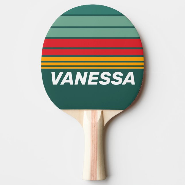 Raquete De Ping Pong Green Horizon Striping with Name (Frente)