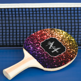 Raquete De Ping Pong Grelha amarela-acinzentada púrpura Monograma