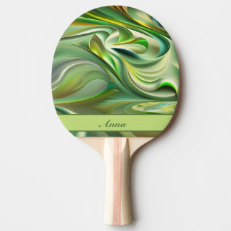 Raquete De Ping Pong grüne Wellenmuster abstrakt