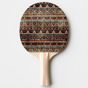Raquete De Ping Pong Grunge Tribal: Padrão Retroativo Etno