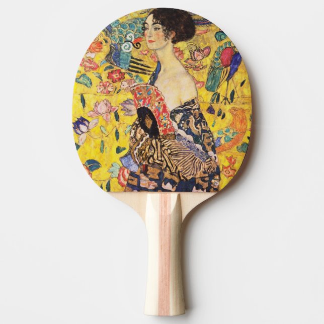 Raquete De Ping Pong Gustav Klimt Lady with Fan (Frente)