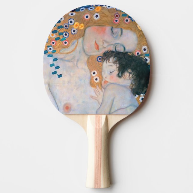 Raquete De Ping Pong Gustav Klimt - Mãe e Filho (Frente)
