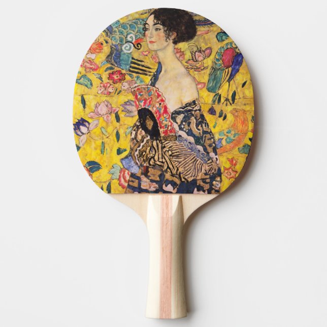 Raquete De Ping Pong Gustav Klimt - Senhora com ventilador (Frente)