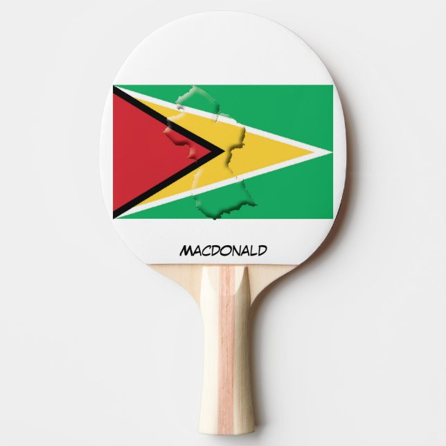 Raquete De Ping Pong GUYANA FLAG & MAP Personalizado (Frente)