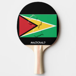 Raquete De Ping Pong GUYANA FLAG & MAP - Preto Personalizado