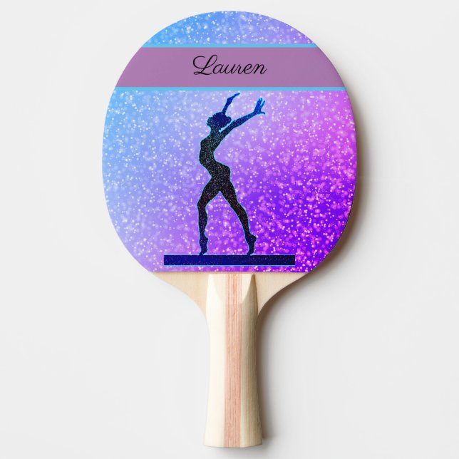 Raquete De Ping Pong Gymnastics Beam Blue e Purple (Frente)