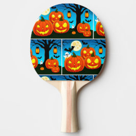 Raquete De Ping Pong Halloween Ghost, Pumpkins, Bats