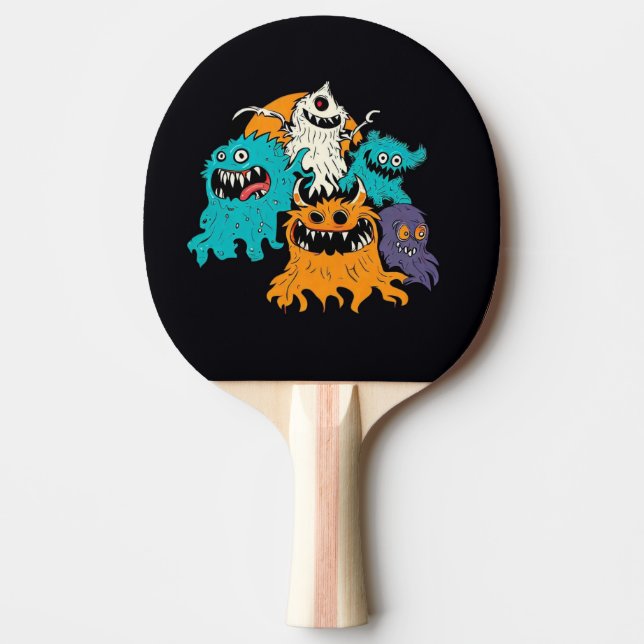Raquete De Ping Pong Halloween/Monster/Outubro/Queda (Frente)
