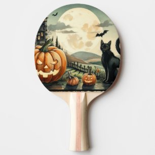 Raquete De Ping Pong Halloween/outono/Outono/Abóbora/gato