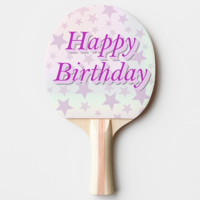 Raquete De Ping Pong Happy Birthday!! (Frente)