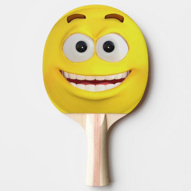 Raquete De Ping Pong Happy Yellow Emoji  (Frente)