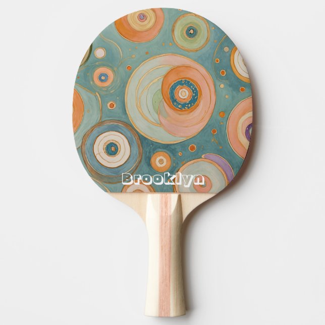 Raquete De Ping Pong Harmonia do caleidoscópio: Os Círculos De Pastel S (Frente)
